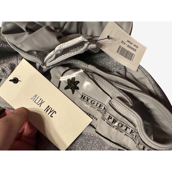 Alix Nyc Silver Glitter Bodysuit With Adjustable Straps Womens Small New $118 - Picture 8 of 11